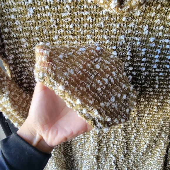 Altar'd State Green/White SWEATER DRESS Size Large Long Sleeve Lace Trim Floral - Picture 7 of 9